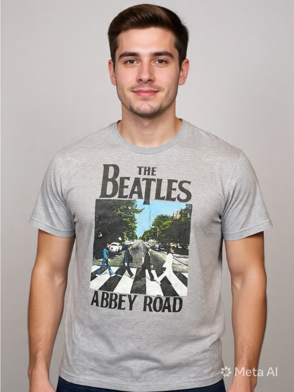 The Beatles Abbey Road Logo Graphic Tee Heather Gray Sz XXL
